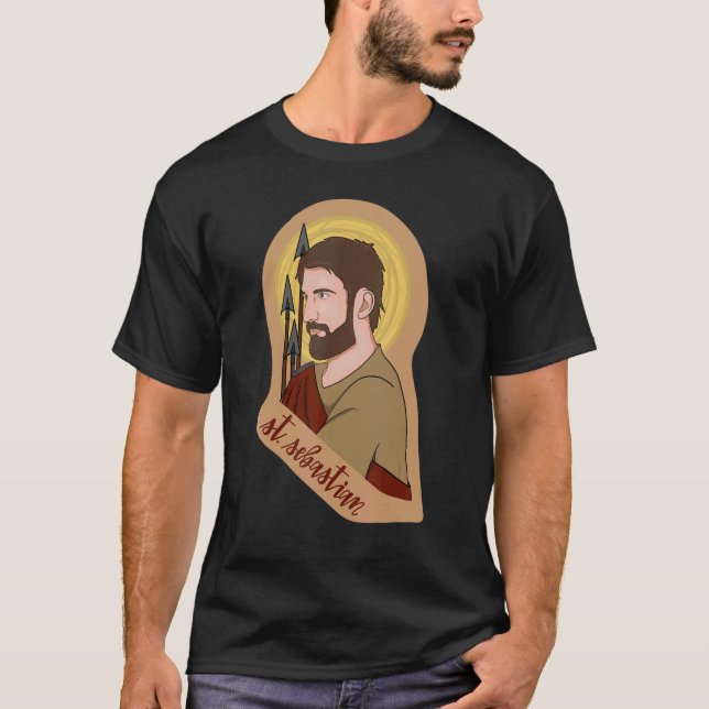 St Sebastian Archery Archer Catholic Patron Saint T-Shirt (Front)