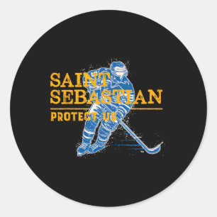 St Sebastian Hockey Patron Saint Of Sports Athlete Classic Round Sticker