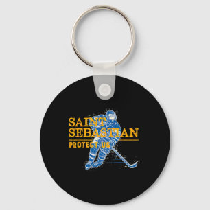 St Sebastian Hockey Patron Saint Of Sports Athlete Keychain