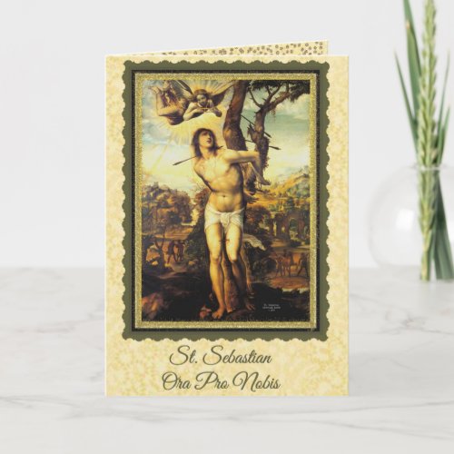 St Sebastian Patron Saint of Athletes Card