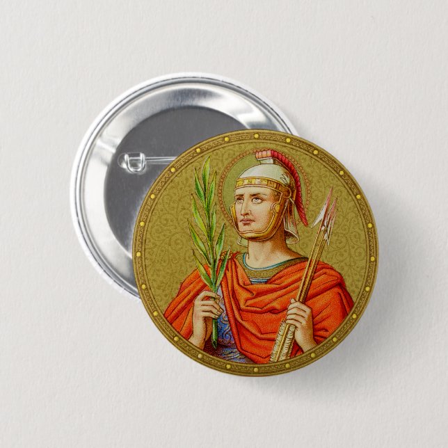 St. Sebastian (SNV 24) Pinback Button (Front & Back)