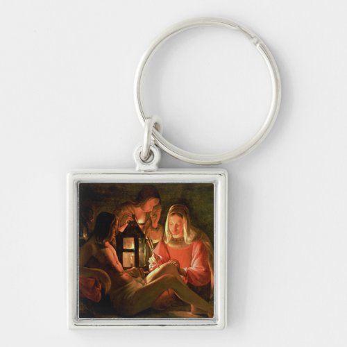 St Sebastian tended by the Holy Woman oil on can Keychain