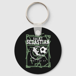 St Sestian Patron Saint Of Athletes Soccer Ll Foot Keychain
