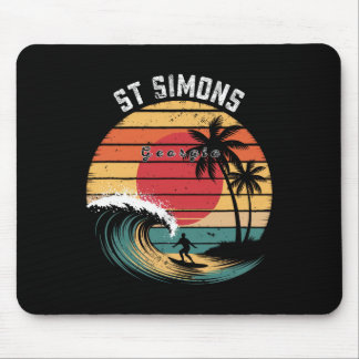 St Simons Beach Georgia Beach Surfing Mouse Pad