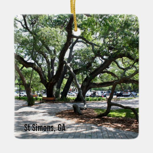 St Simons GA Wandering Oak Photo Ceramic Ornament