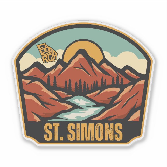 St. Simons, Georgia Sticker (Front)