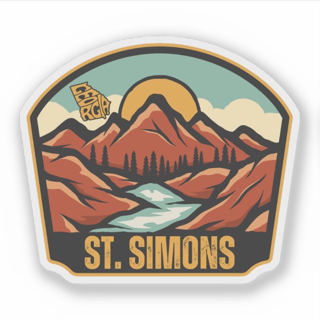 St. Simons, Georgia Sticker (Front)