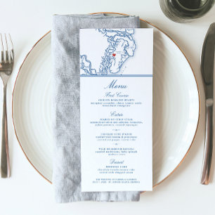 St. Simons Island and Sea Island Map Wedding Menu