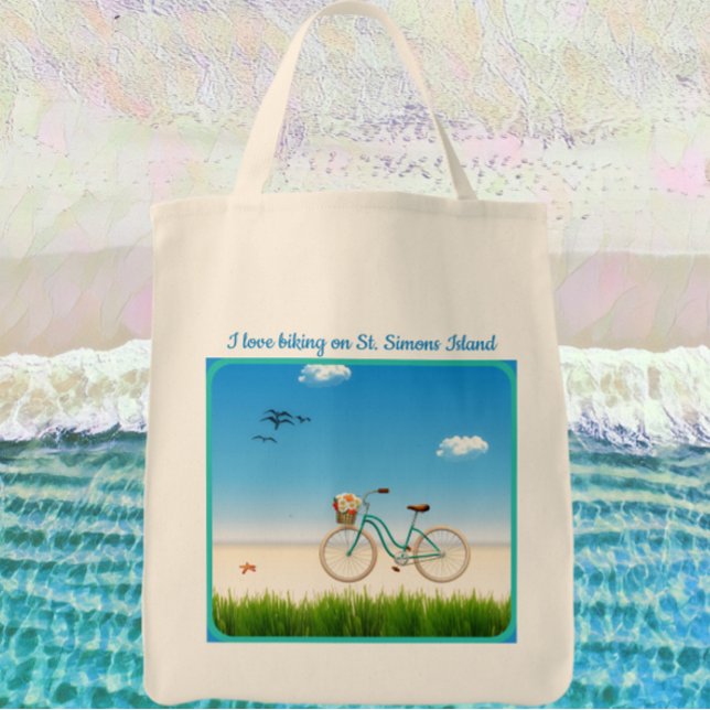 St. Simons Island GA Beach Biking Tote Bag (Creator Uploaded)