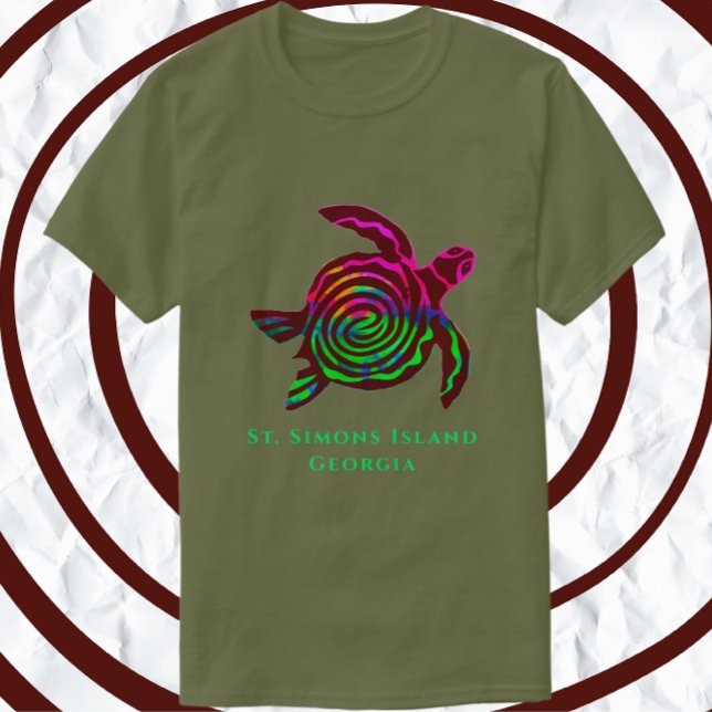 St. Simons Island GA Colorful sea turtle T-Shirt (Creator Uploaded)
