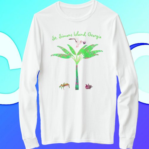 St Simons Island GA Palm Tree T_Shirt