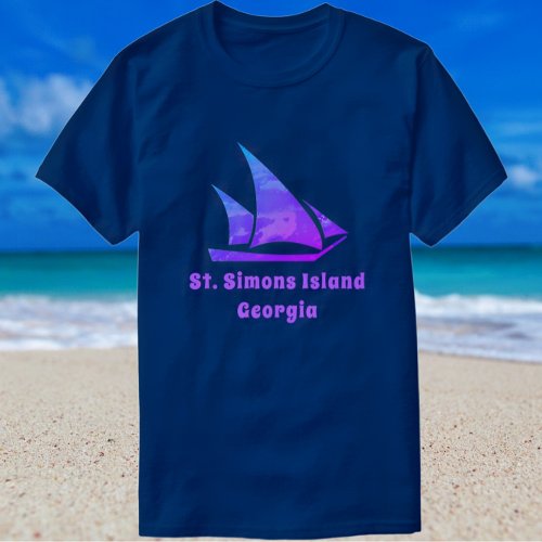 St Simons Island GA  Sailboat T_Shirt
