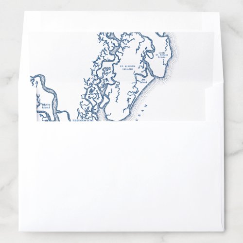 St Simons Island Georgia Map DIY Envelope Liner