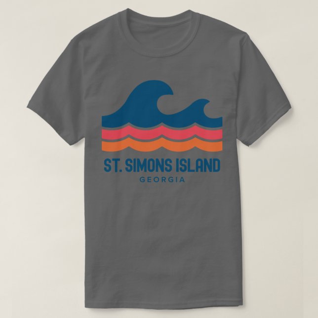 St Simons Island Georgia Vintage Wave TShirt (Design Front)