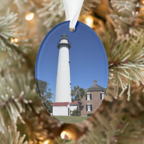St Simons Island Lighthouse on a Christmas  Ornament