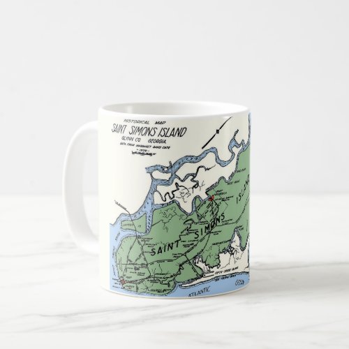 St Simons Island Map Mug