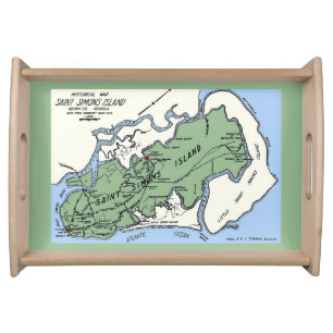St Simons Island Map  Serving Tray