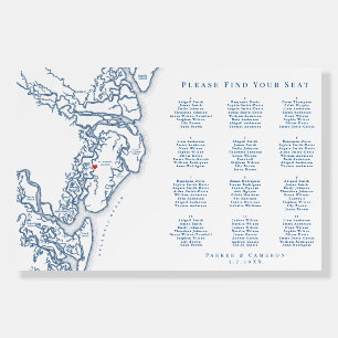 St. Simons Island Map Wedding Seating Chart Foam Board