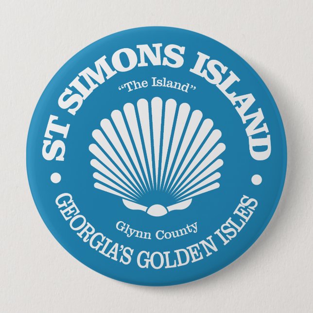 St Simons Island (seashell) Button (Front)