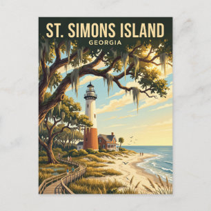 St. Simons Island USA Postcard