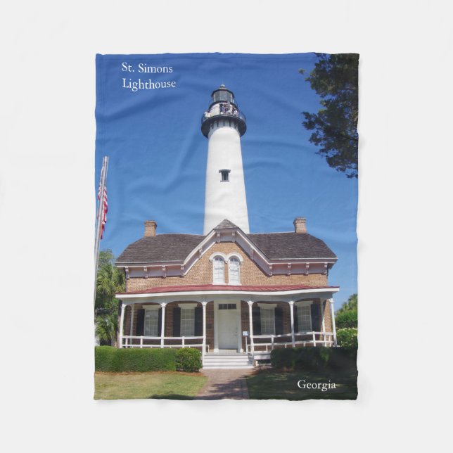 St. Simons Lighthouse fleece blanket (Front)