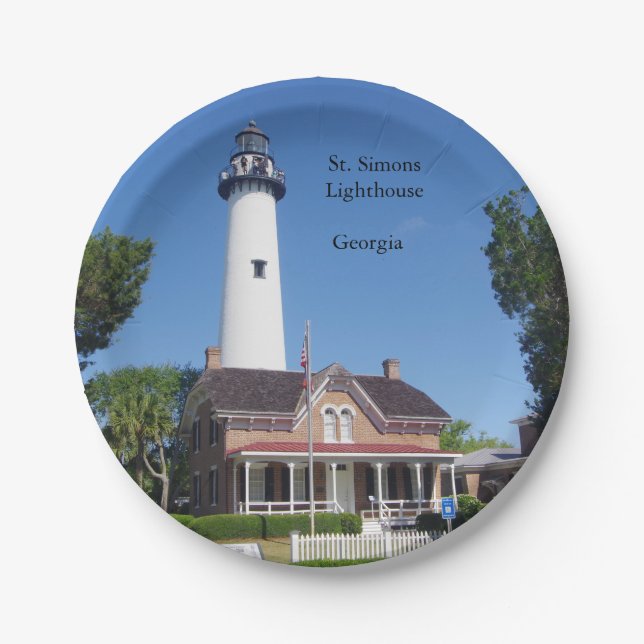 St. Simons Lighthouse paper plate (Front)