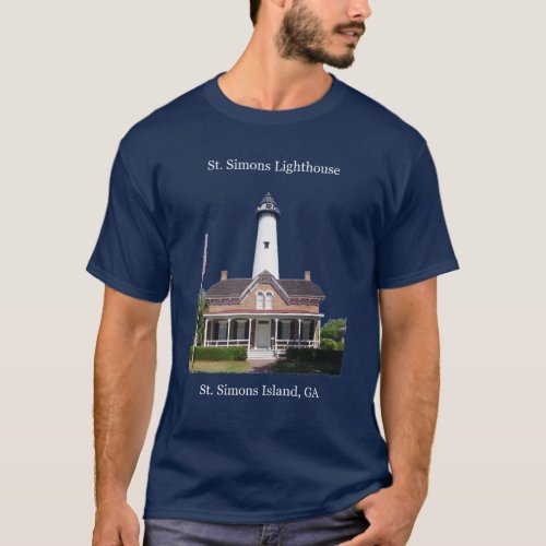 St Simons Lighthouse shirt white lettering