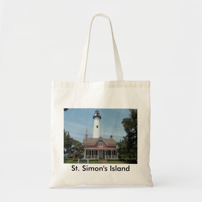 St. Simon's Lighthouse Tote Bag (Front)