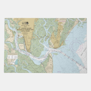 St Simons Sound Brunswick Harbor and Turtle River Doormat