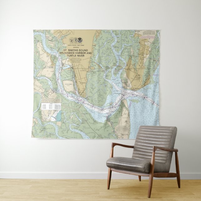 St Simons Sound Brunswick Harbor and Turtle River Tapestry (In Situ (Horizontal))