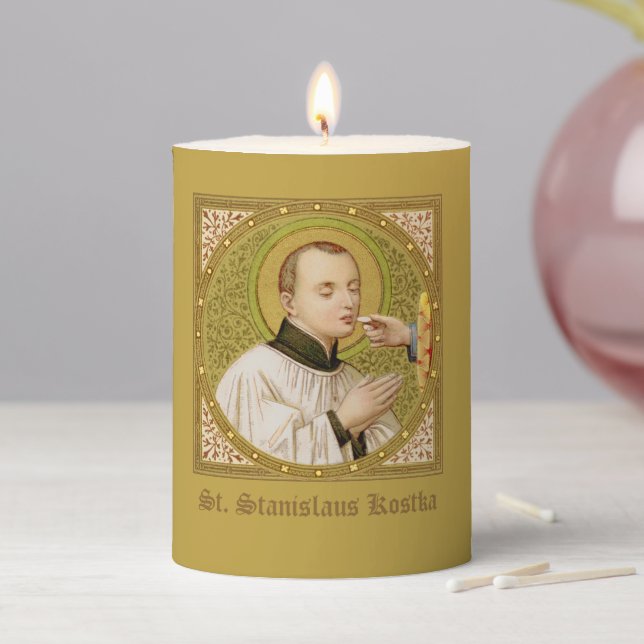St. Stanislaus Kostka (SNV 25) (SquareImage) 3"x4" Pillar Candle (In Situ)