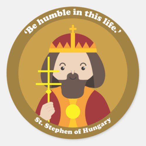 St Stephen of Hungary Classic Round Sticker