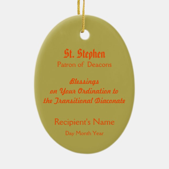St. Stephen the ProtoMartyr (PM 08) Ceramic Ornament (Back)