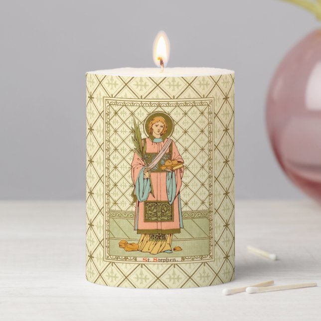 St. Stephen the ProtoMartyr (RLS 17) 3"x4" Pillar Candle (In Situ)