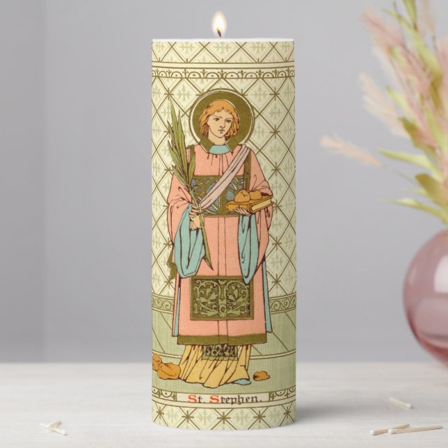 St. Stephen the ProtoMartyr (RLS 17) 3"x8" Pillar Candle (In Situ)
