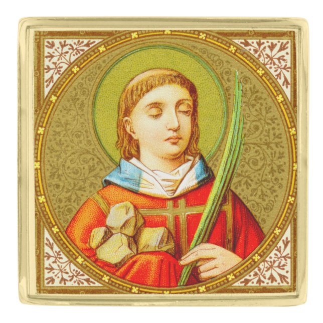 St. Stephen the ProtoMartyr (SNV 26) Gold Finish Lapel Pin (Front)