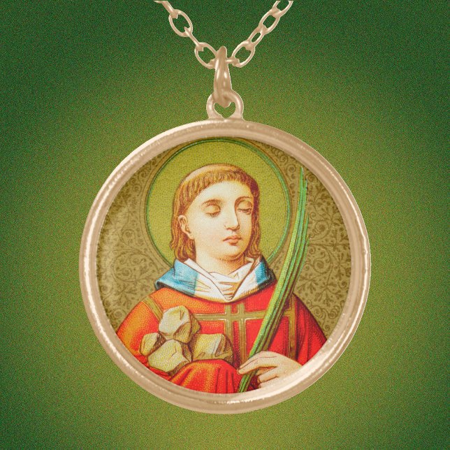St. Stephen the ProtoMartyr (SNV 26) Gold Plated Necklace (Creator Uploaded)