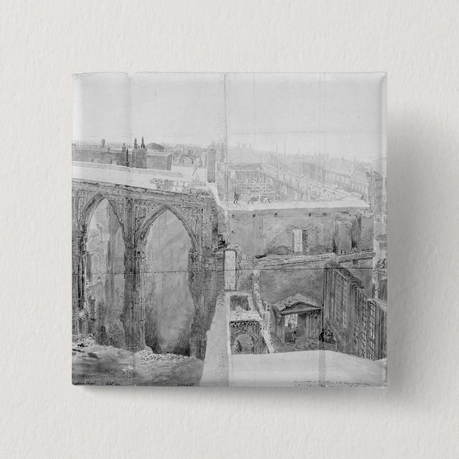 St. Stephen's, House of Lords after the fire Pinback Button (Front)