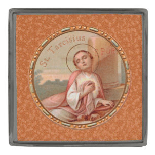 St. Tarcisius of Rome Roundel (BF 004) Gunmetal Fi Gunmetal Finish Lapel Pin