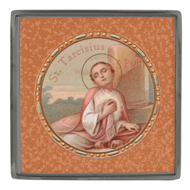 St. Tarcisius of Rome Roundel (BF 004) Gunmetal Fi Gunmetal Finish Lapel Pin (Front)