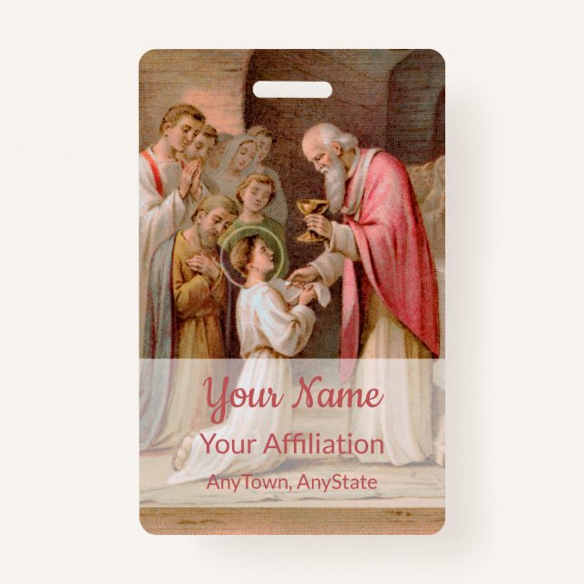 St. Tarcisius Receiving the Eucharist (BL 02) Badge (Front)