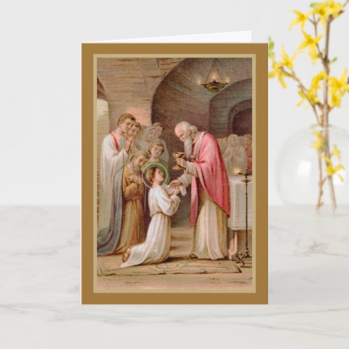St Tarcisius Receiving the Eucharist BL 02 Blank Card