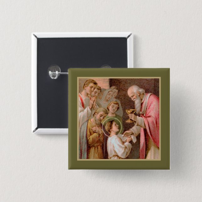 St. Tarcisius Receiving the Eucharist (BL 02) Button (Front & Back)
