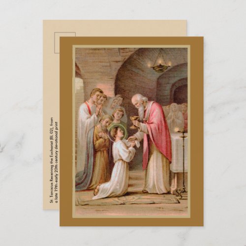 St Tarcisius Receiving the Eucharist BL 02 Postcard