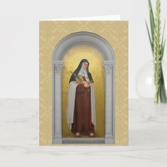 St. Teresa Benedicta of the Cross Carmelite Saint Card (Front)