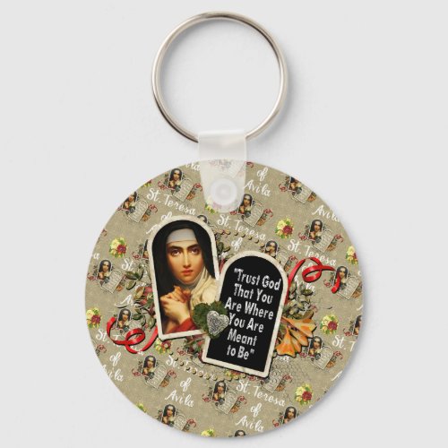 St Teresa de Avila Catholic Saint Therese Keychain