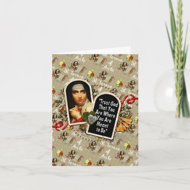 St Teresa de Avila Catholic Saint Therese Note Card (Front)