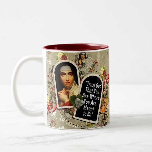 St Teresa de Avila Catholic Saint Therese  Two_Tone Coffee Mug
