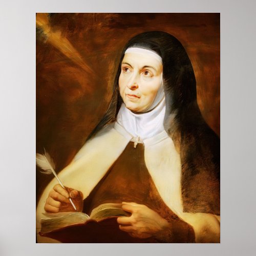 St Teresa de Avila Jesus Catholic Saint Rubens  Poster