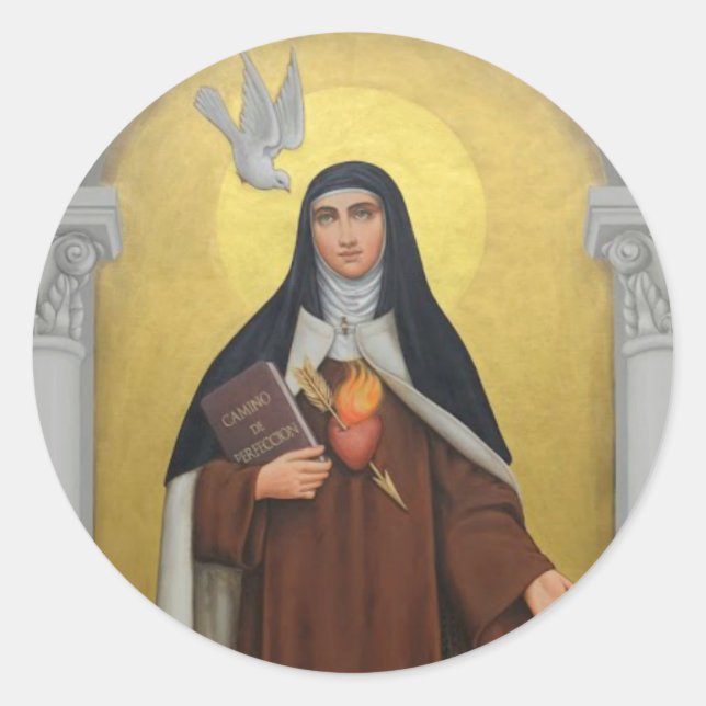 St. Teresa of Avila Carmelite Catholic Nun Classic Round Sticker (Front)